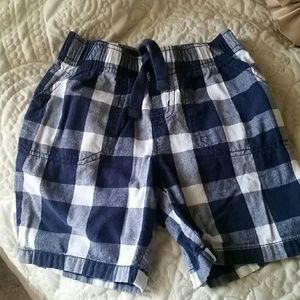 Navy and White Plaid Shorts